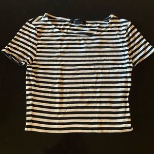 Crop Top Size Small Black And White Stripes Shirt